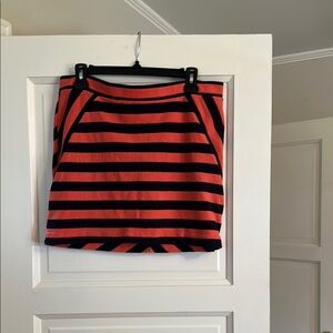 GAP Orange and Navy Striped Mini Skirt